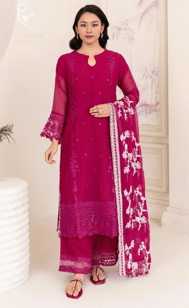 Chiffon Embroidered Sequin Dupatta Suit image 4
