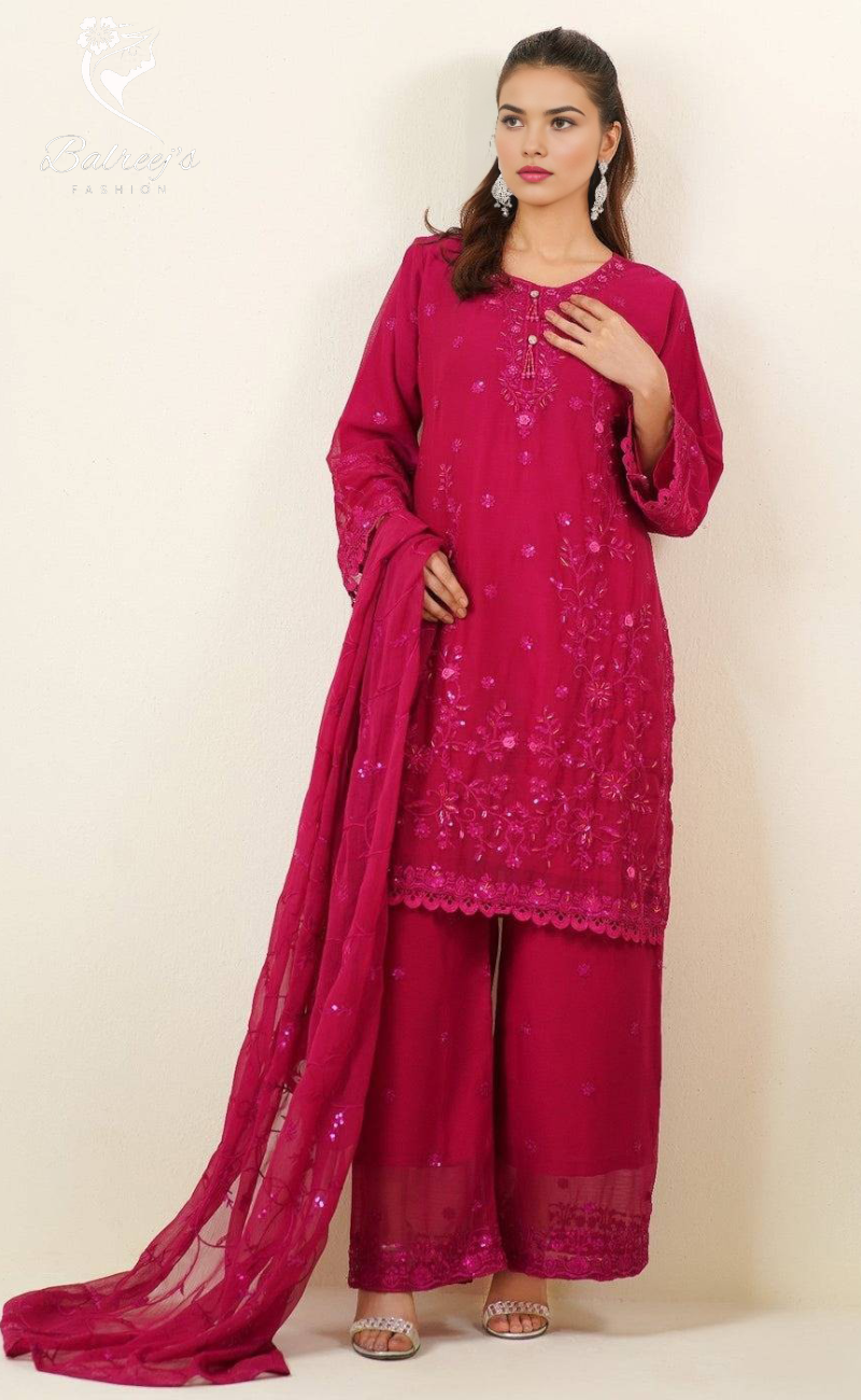 Kainat Hot Pink - BalreejFashion image 0