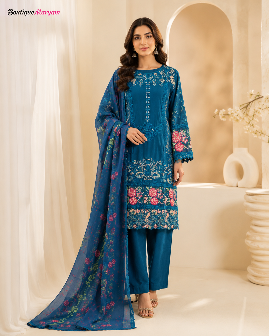 BM-CK-002 | Chikankari Embroidered 3PC Suit