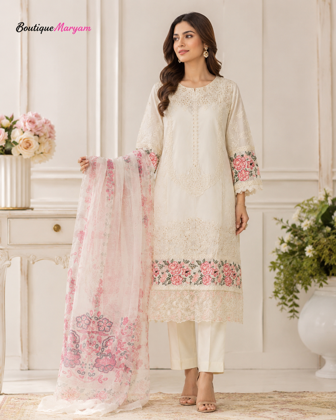 BM-CK-002 | Chikankari Embroidered 3PC Suit