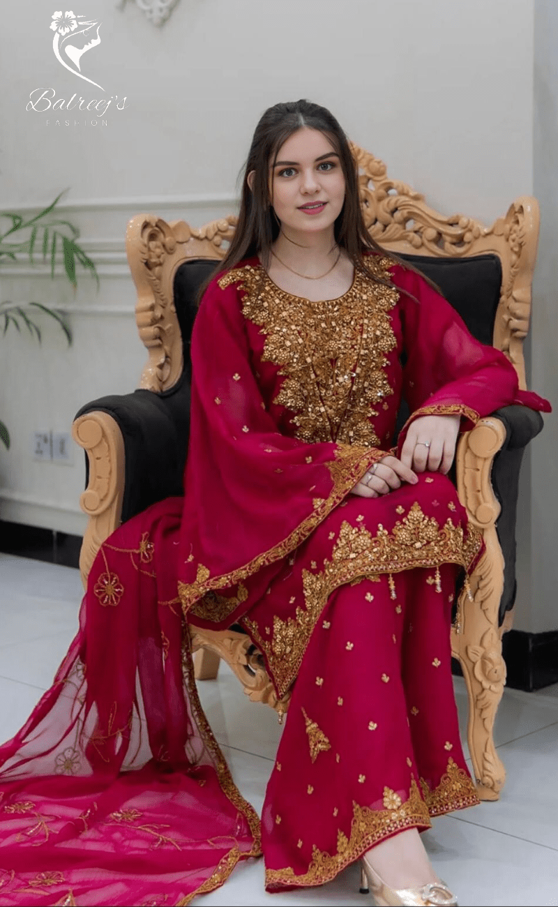 Elegant Chiffon Jewelry Work Plazo Set image 0