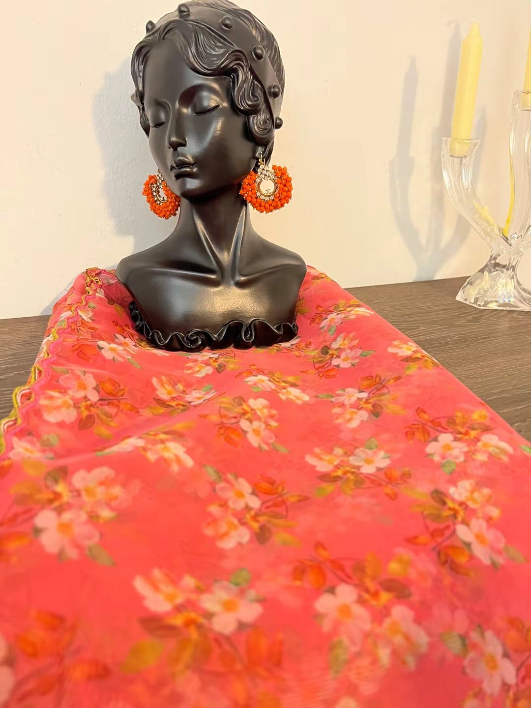 Luxury Printed Organza Dupattas | Floral & Digital Print Stoles