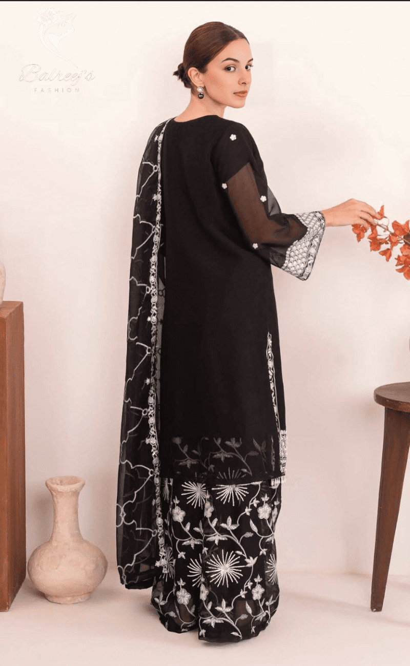 Chiffon Hamd Shirt Plazo Set image 6