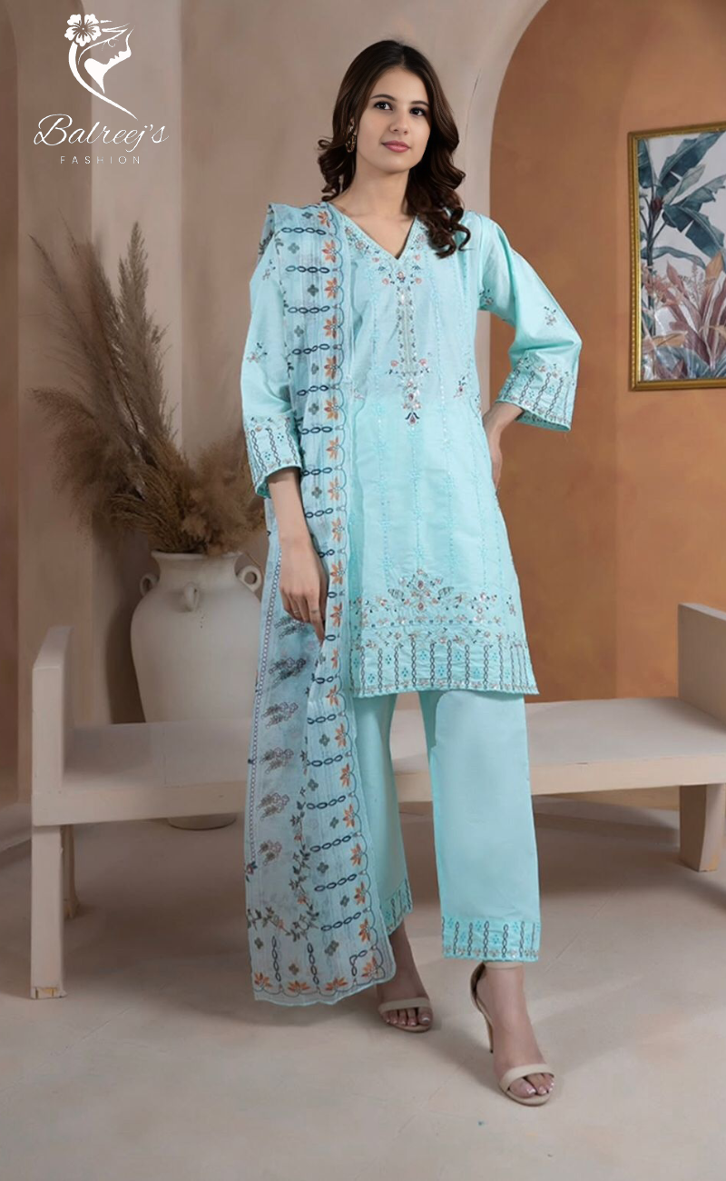 Sitara 3Pc  Lawn Khaddi Set image 3