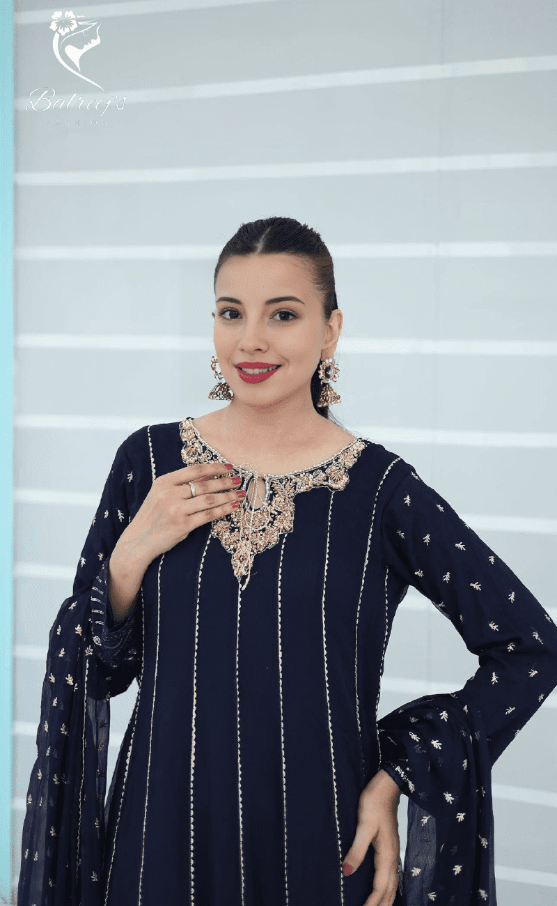 Aliza Embroidered Chiffon Maxi image 4