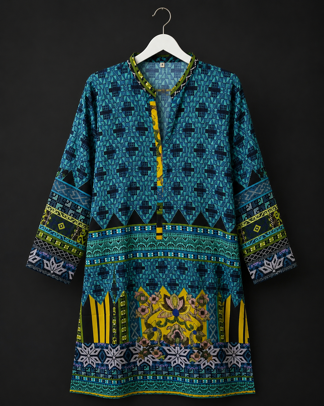 GEO-009| Ferozi Blue  | Georgette XXL Tunic / Top