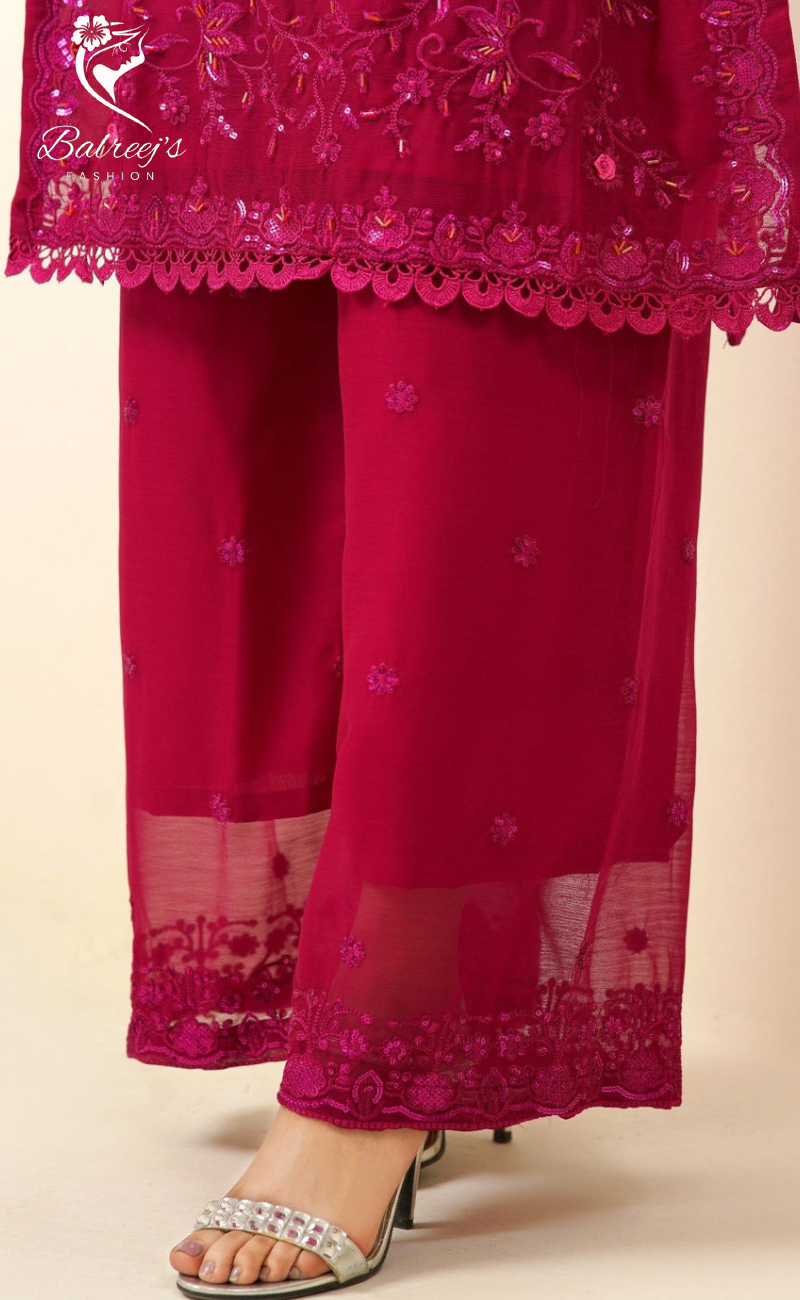 Kainat Hot Pink - BalreejFashion image 5