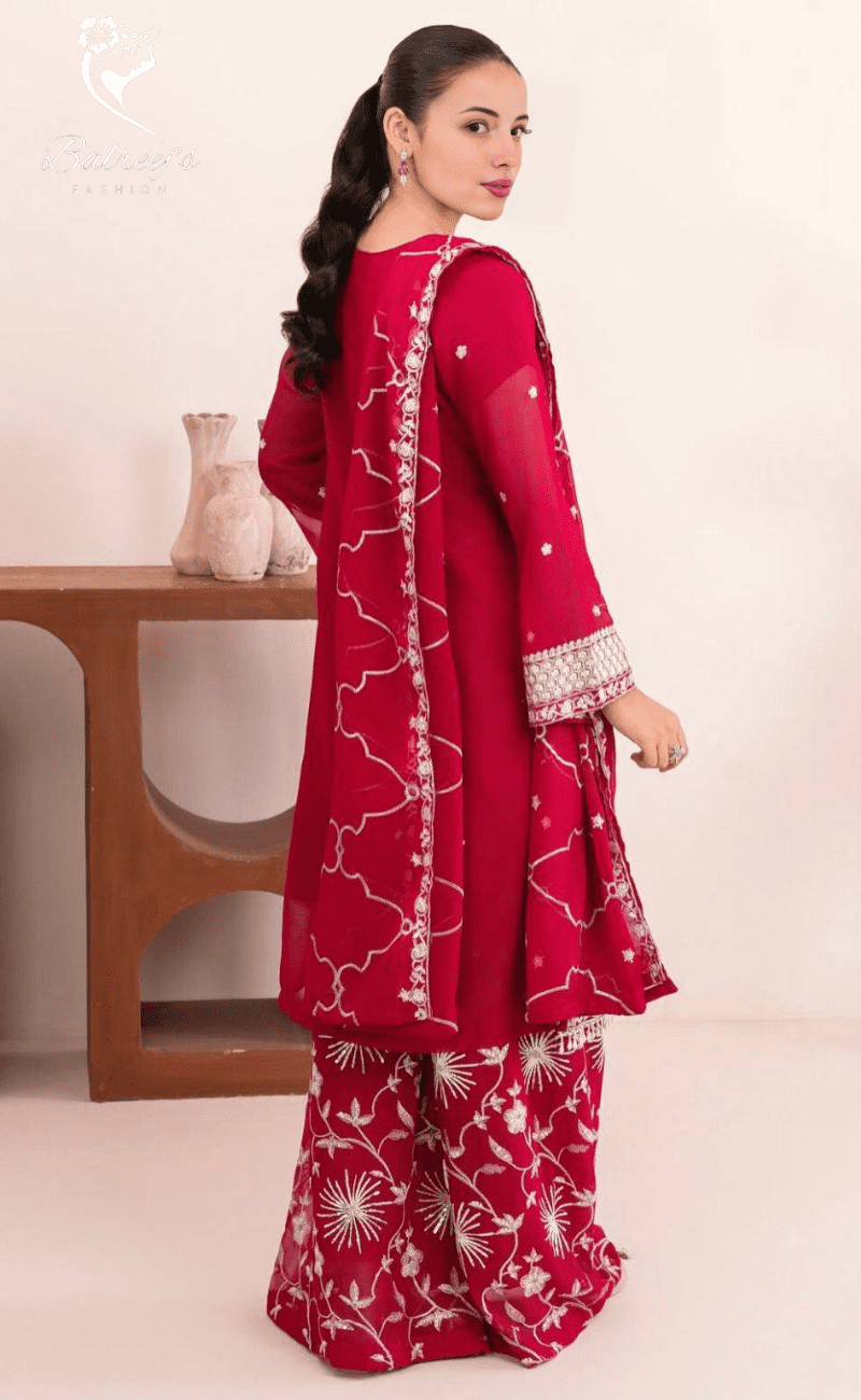 Chiffon Hamd Shirt Plazo Set image 5