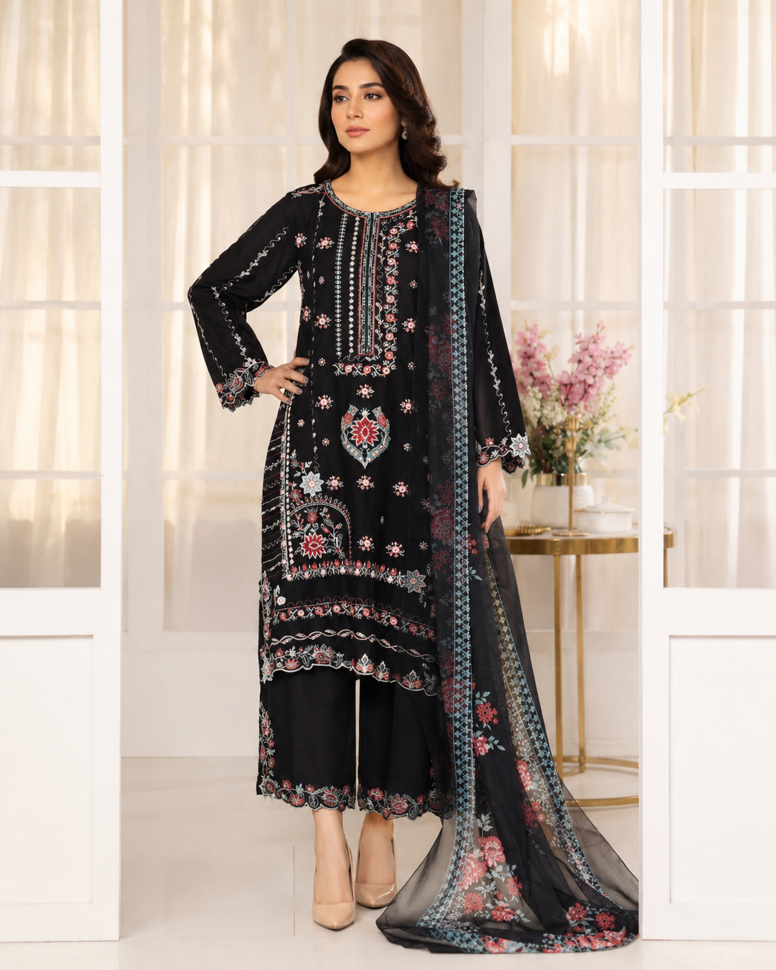 BSL-005 Bin Saeed Luxury Embroidered 3PC Suit