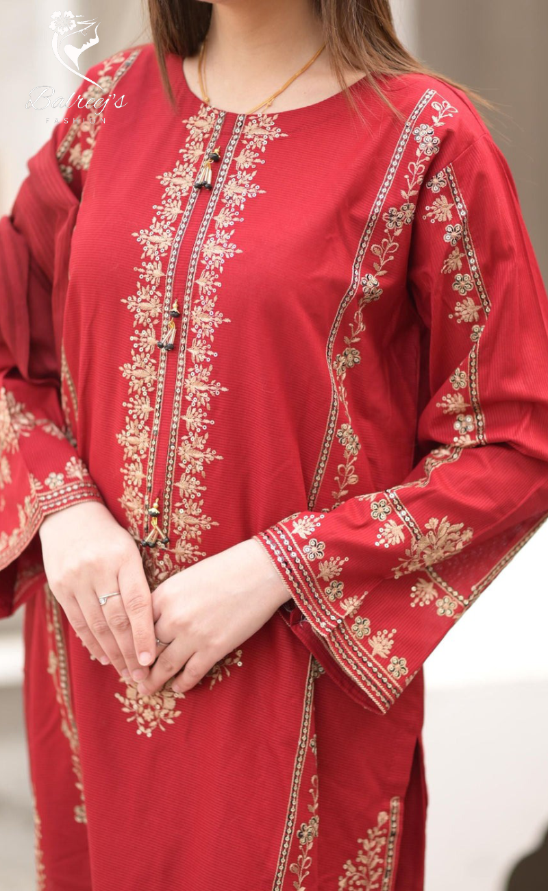 Afsa Maroon - BalreejFashion image 4