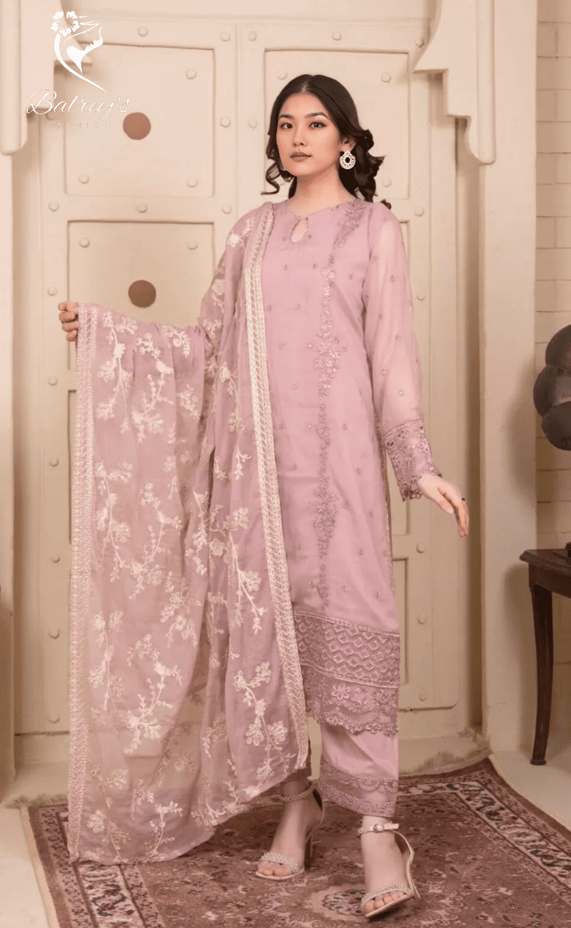 Chiffon Embroidered Sequin Dupatta Suit image 8