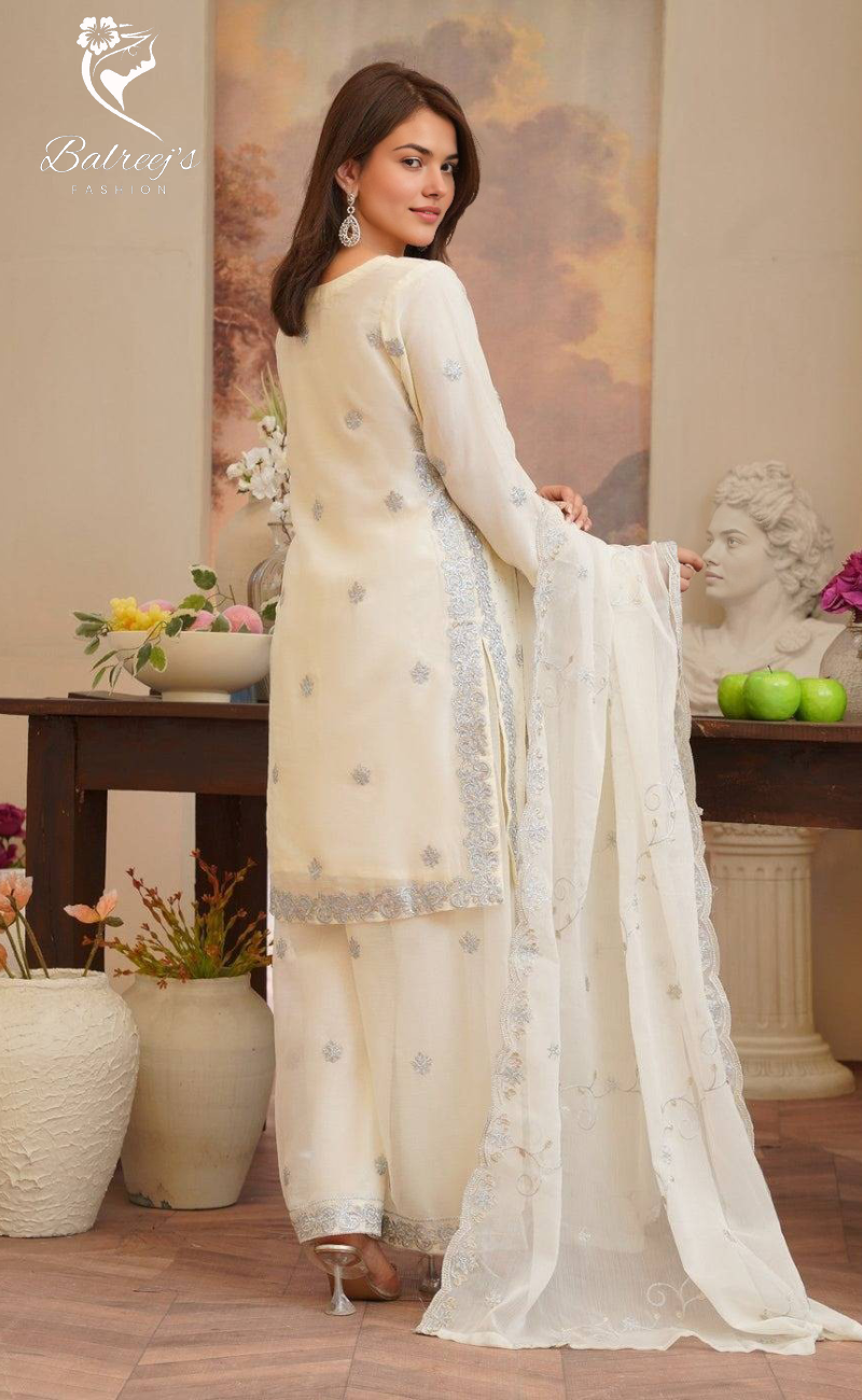 Mahira Off White - BalreejFashion image 3
