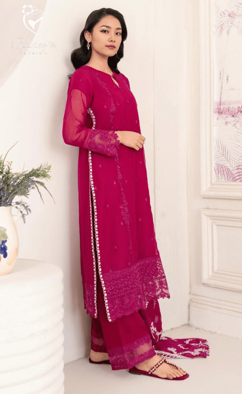 Chiffon Embroidered Sequin Dupatta Suit image 3