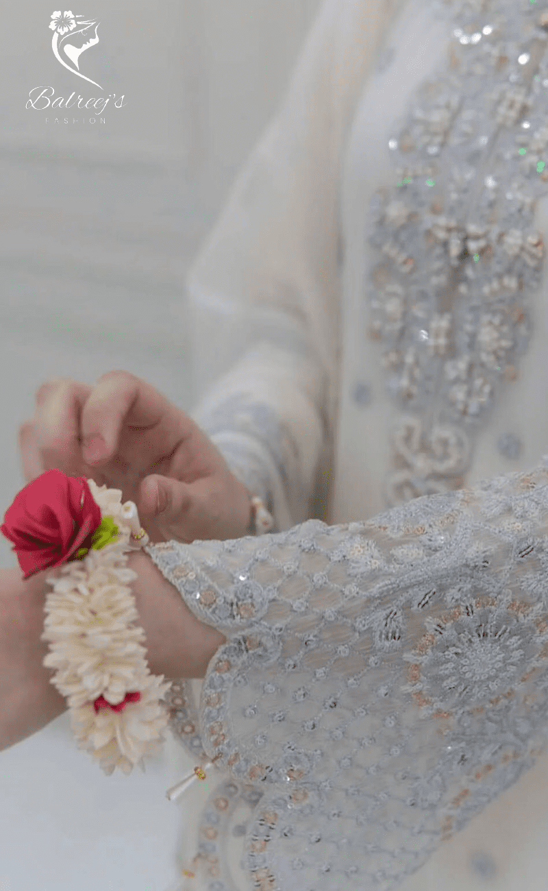 Embroidered Chiffon Gharara Suit Set image 2