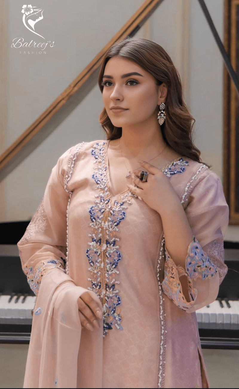 Banarsi Trousers & Moti Chiffon – 3Pc image 3