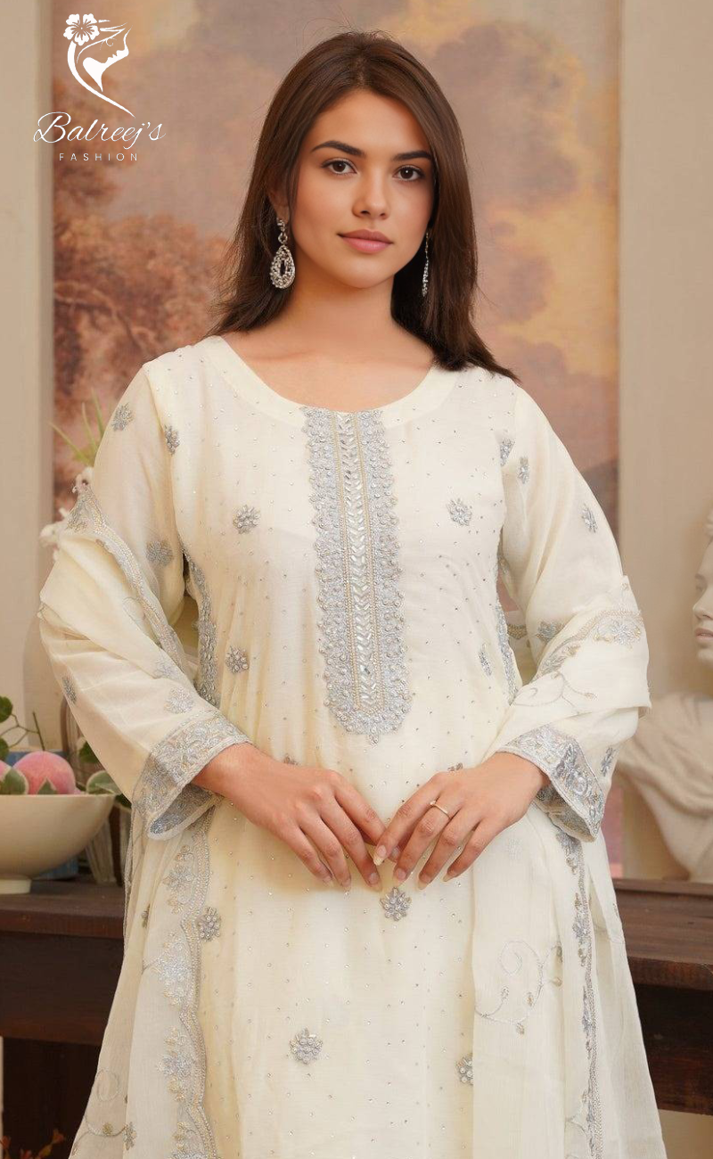 Mahira Off White - BalreejFashion image 1