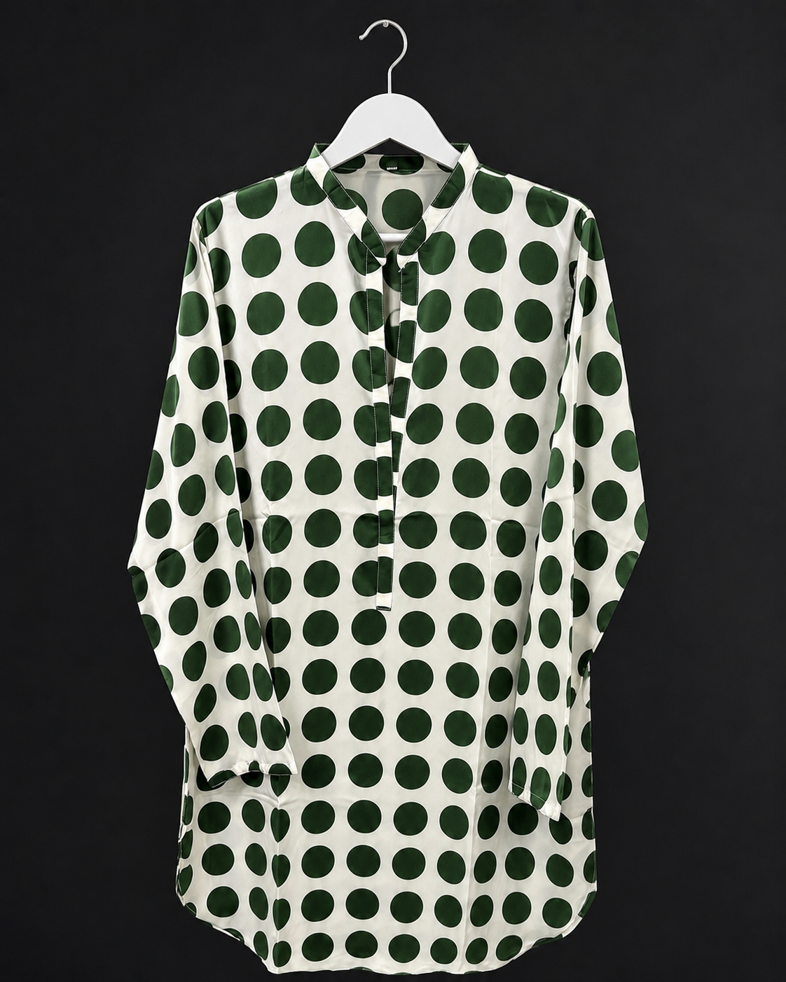 GEO-004| Off White Green  | Georgette XXL Tunic / Top
