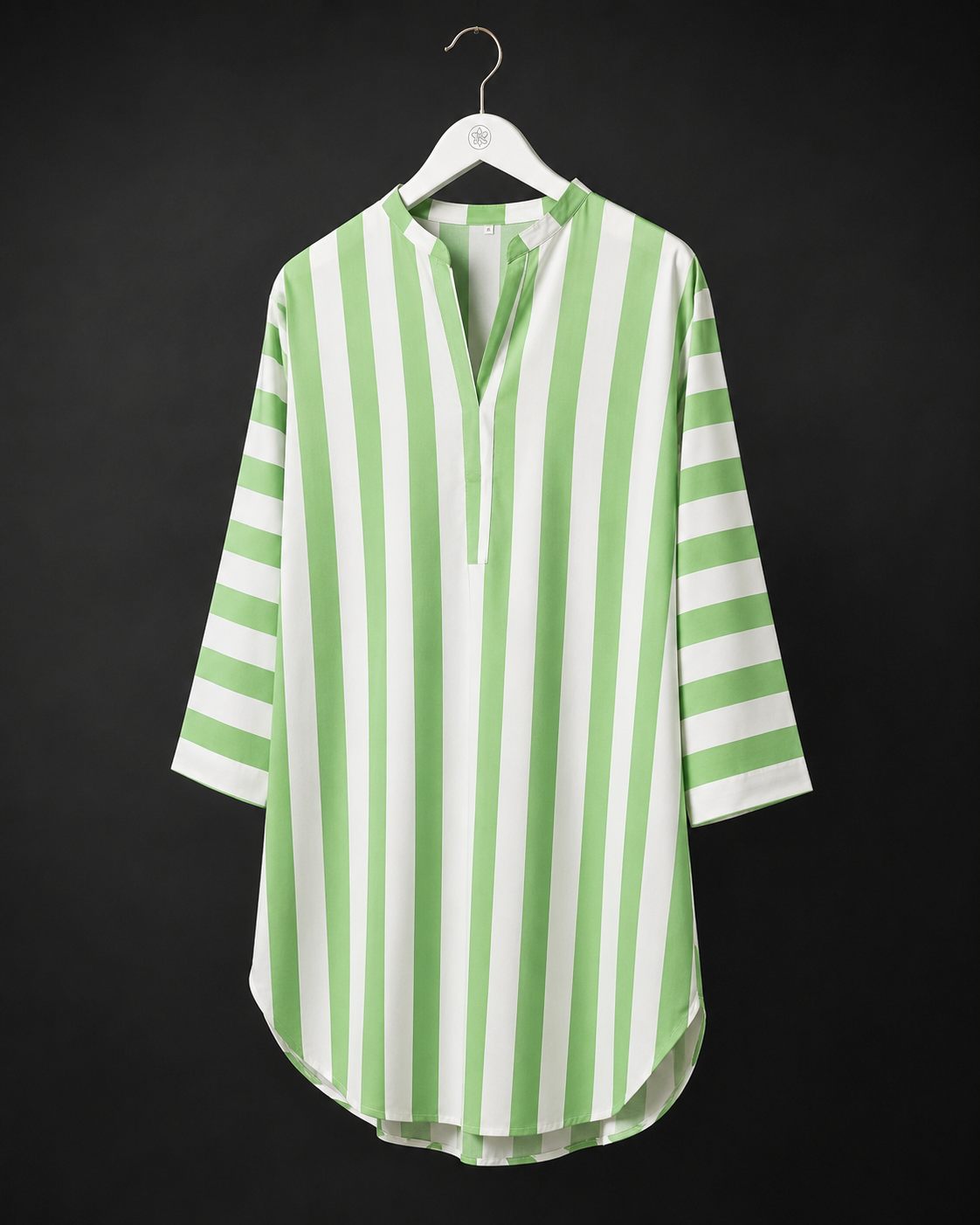 LK-004 Pista Green Stripe Linen XXL Kurti