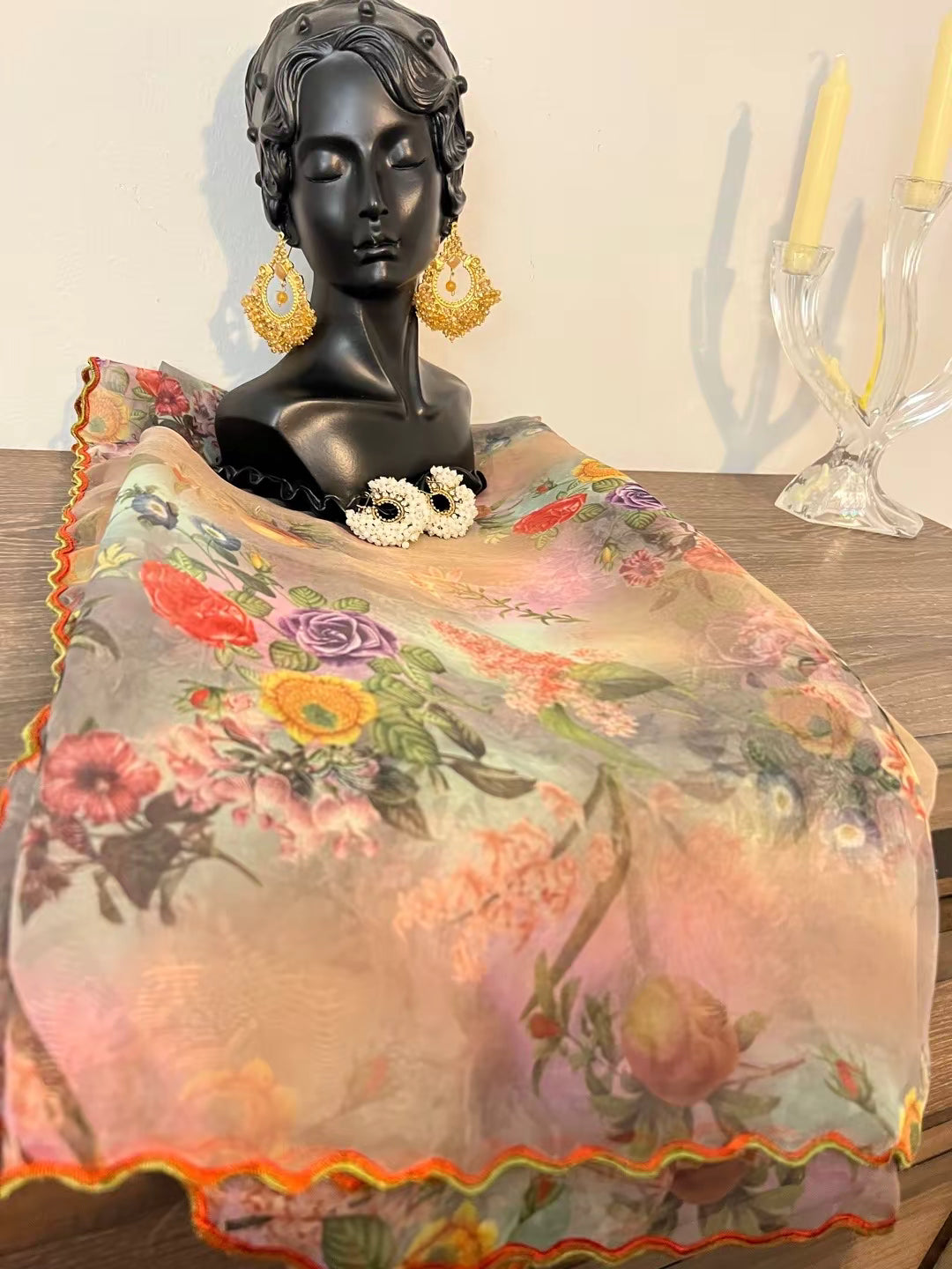 Luxury Printed Organza Dupattas | Floral & Digital Print Stoles