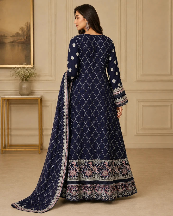 CHM-01 Embroidered Chiffon Full Maxi with Dupatta