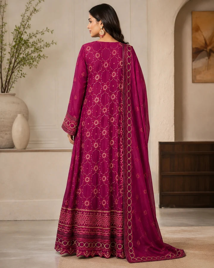 CHM-01 Embroidered Chiffon Full Maxi with Dupatta