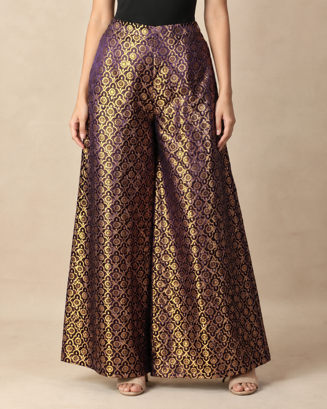 DR-09 -  Purple - Copper Wide leg pallazo