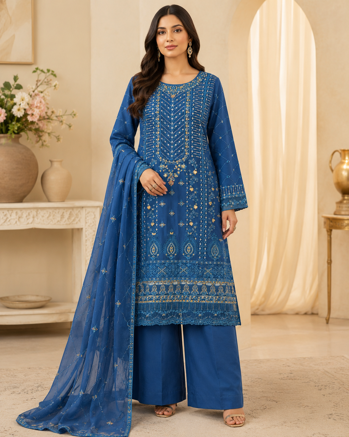 BM-PW-001 | Party Wear  Embroidered 3PC Suit