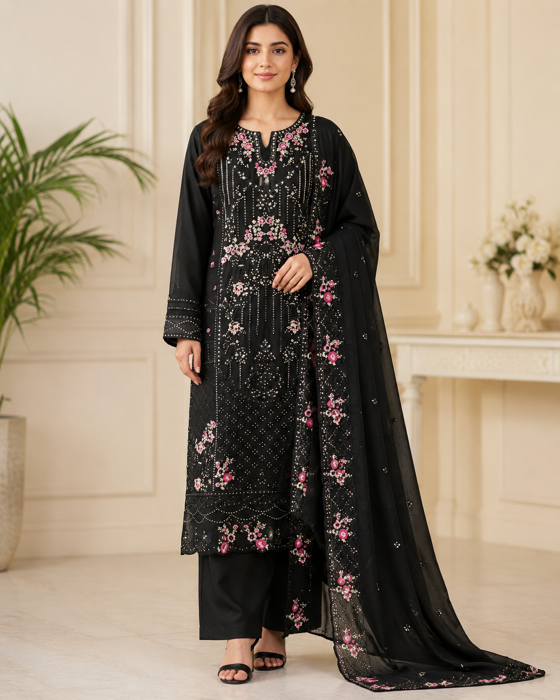 BM-PW-002 | Party Wear Embroidered 3PC Suit