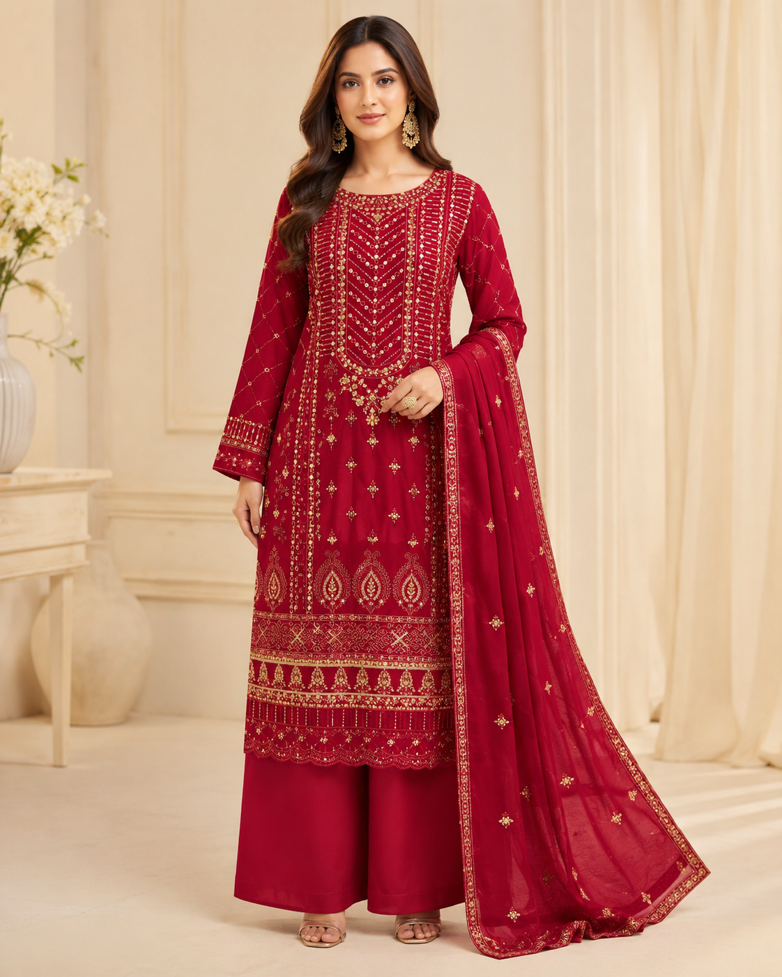 BM-PW-001 | Party Wear  Embroidered 3PC Suit