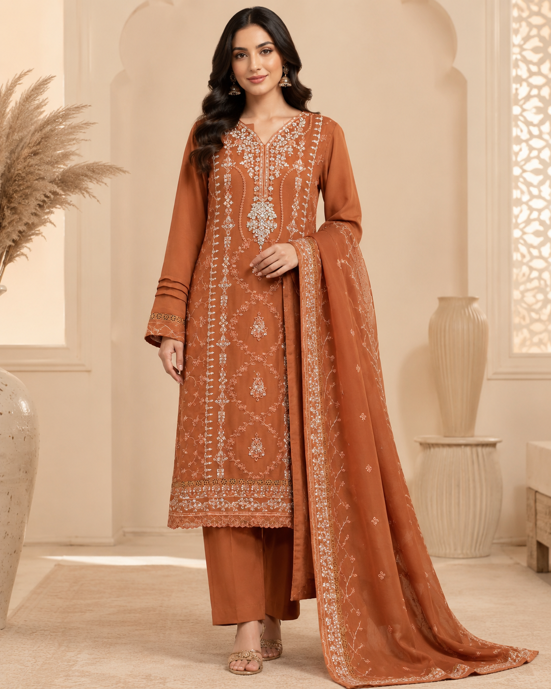BM-PW-003 | Party Wear 03 Embroidered 3PC Suit