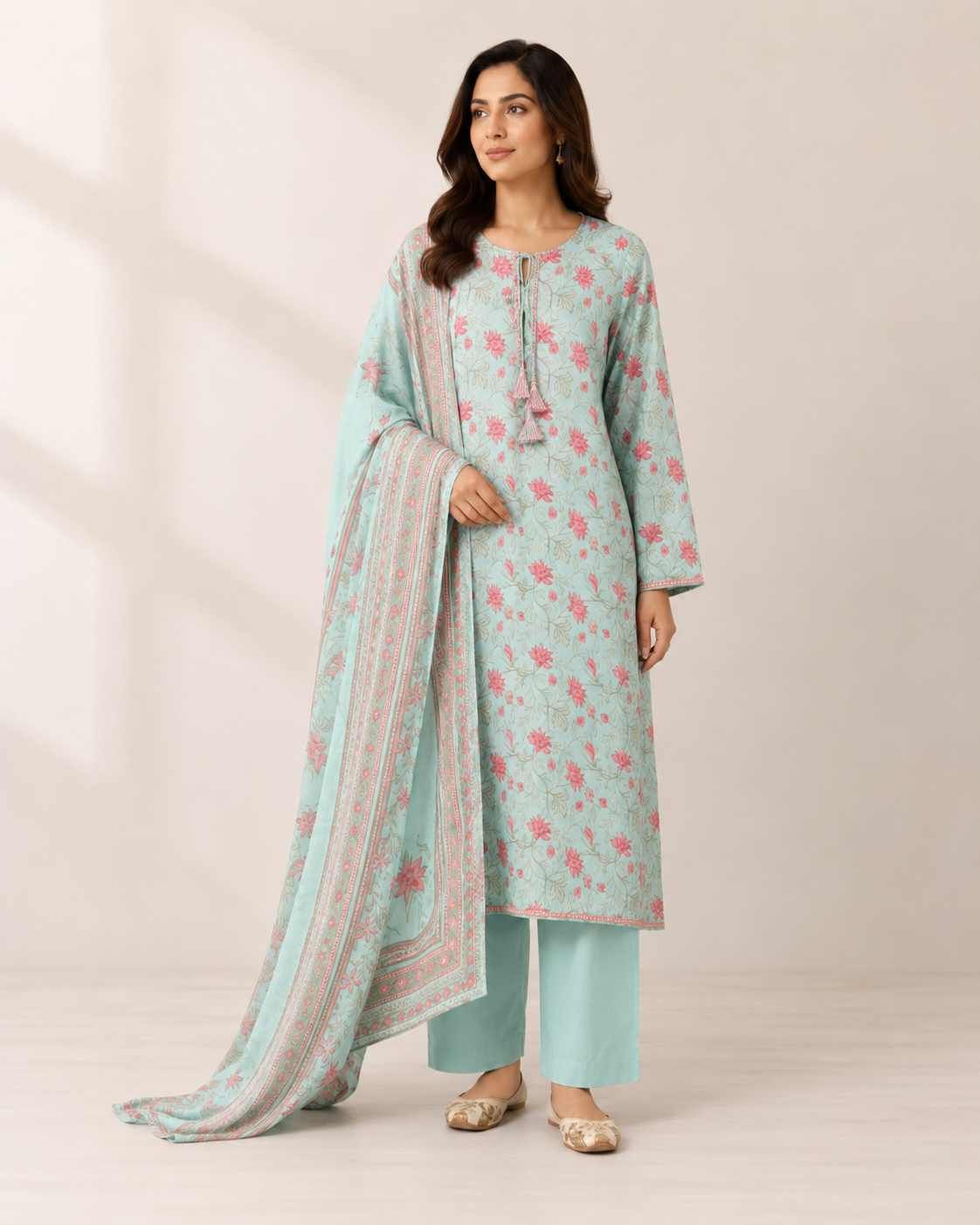BSL-02 Binsaed Lawn 3-Piece Outfit – Shirt with Shalwar & Coordinating Dupatta