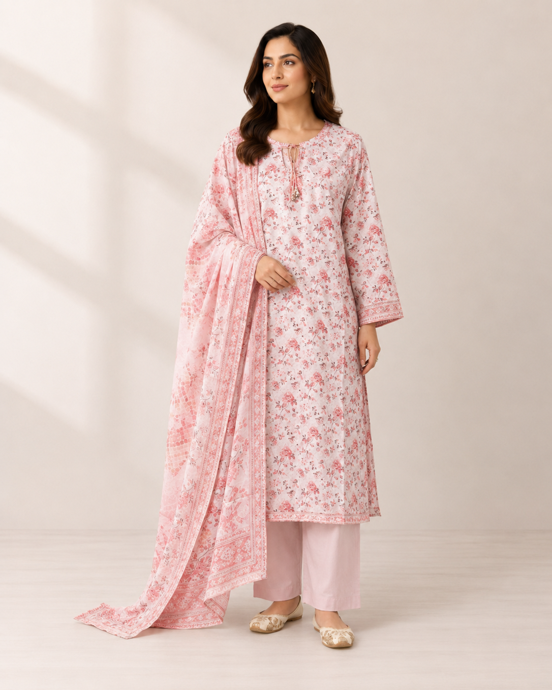 BSL-02 Binsaed Lawn 3-Piece Outfit – Shirt with Shalwar & Coordinating Dupatta