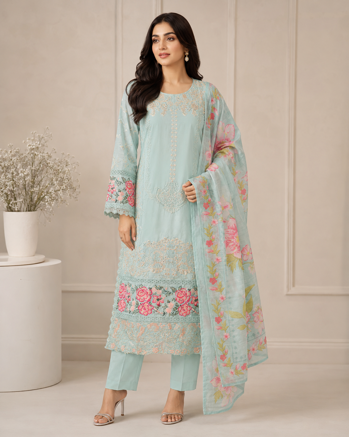BM-CK-002 | Chikankari Embroidered 3PC Suit