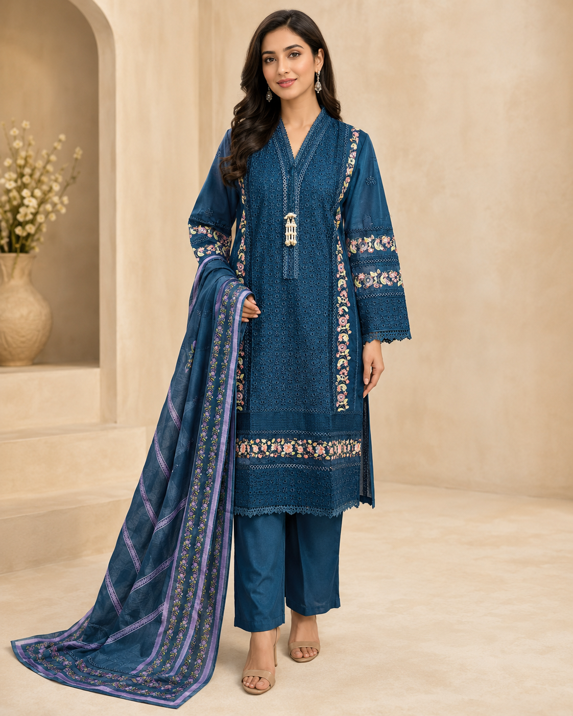 BM-CK-001 | Chikankari Embroidered 3PC Suit