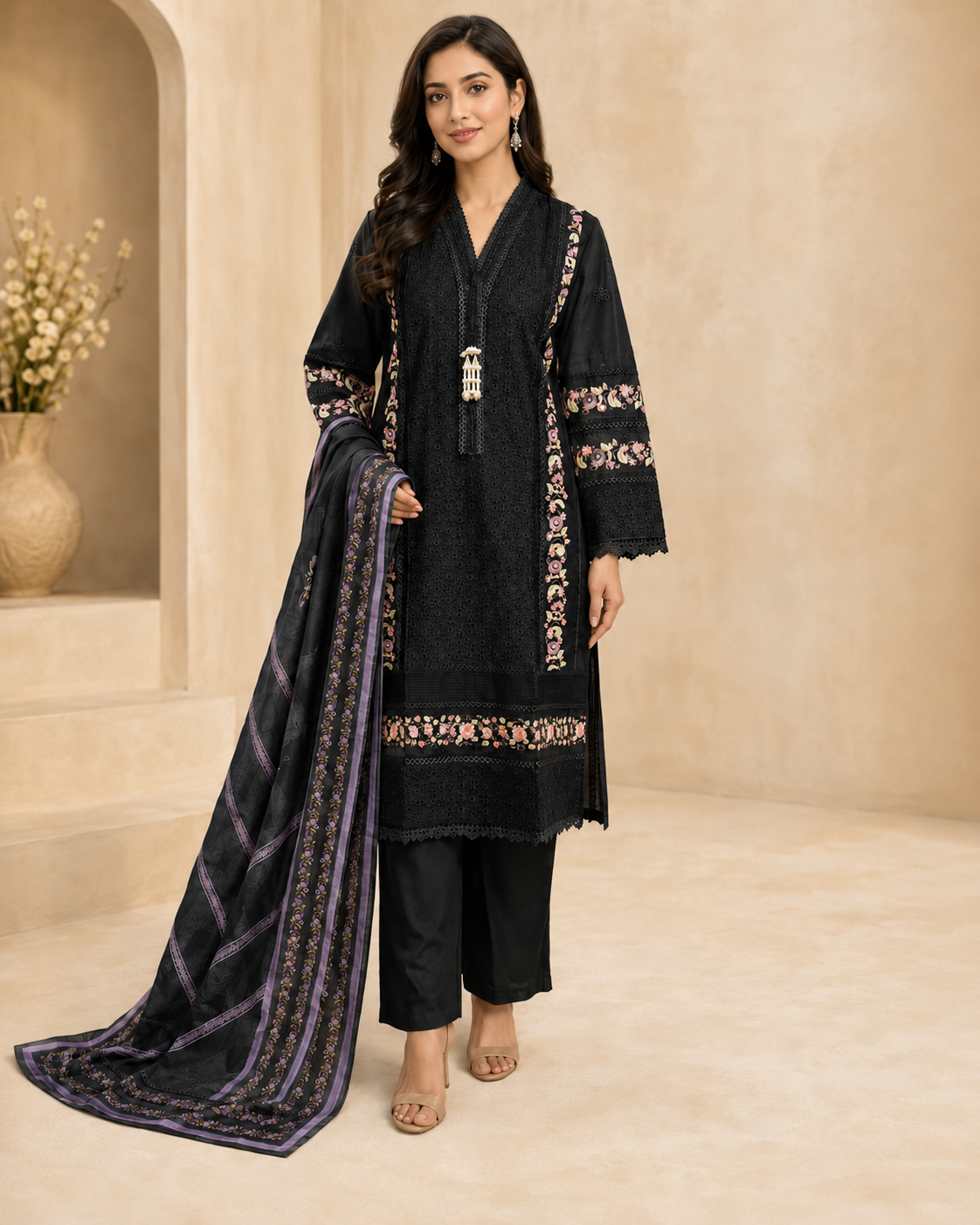 BM-CK-001 | Chikankari Embroidered 3PC Suit