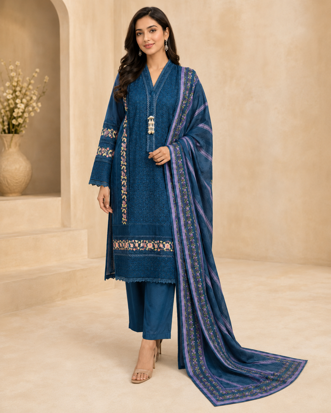 BM-CK-001 | Chikankari Embroidered 3PC Suit