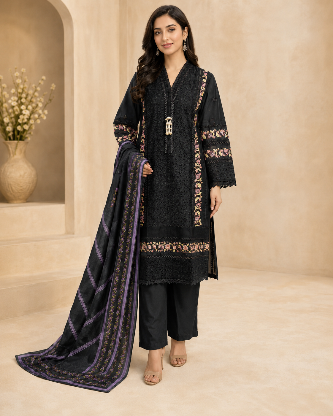 BM-CK-001 | Chikankari Embroidered 3PC Suit