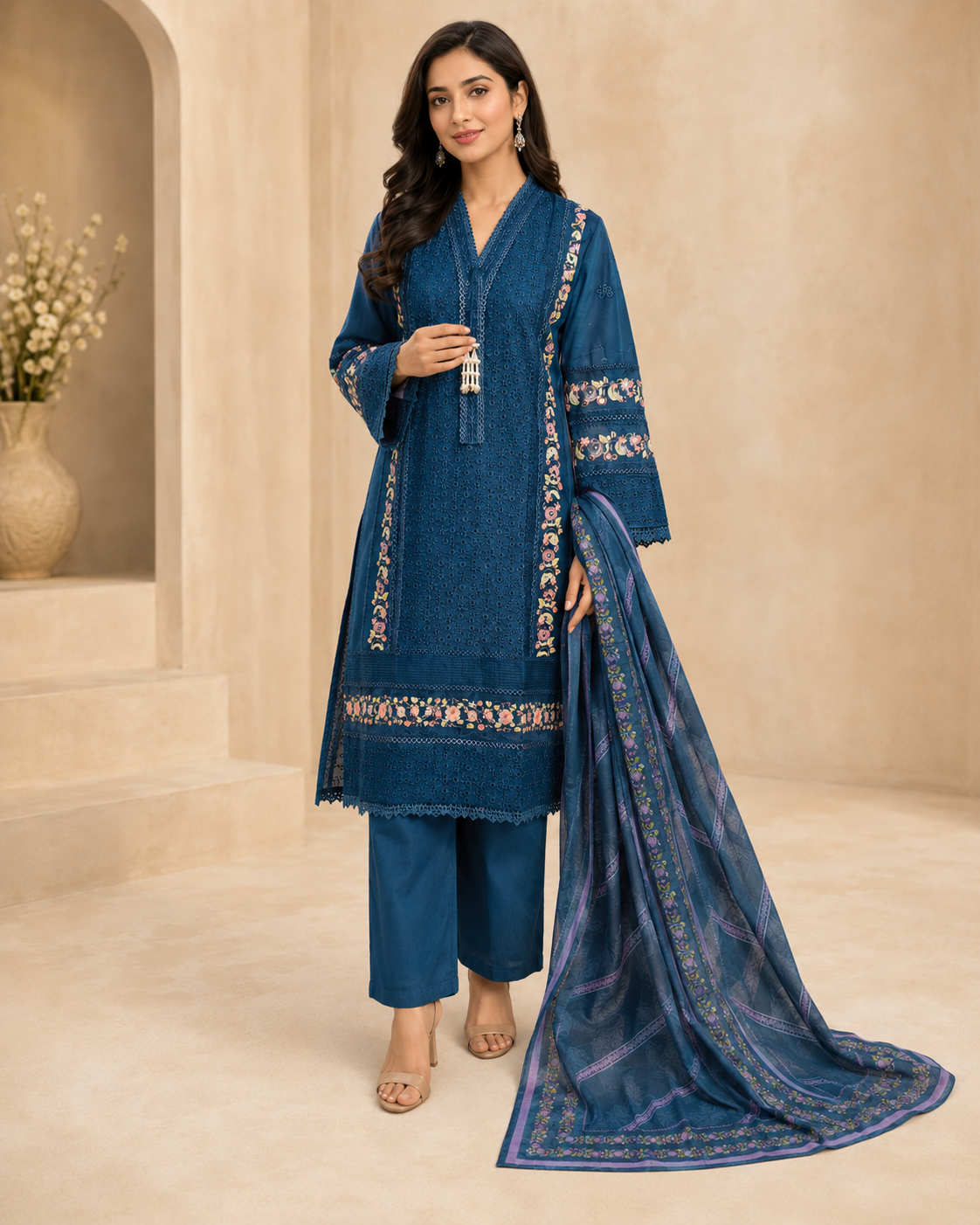 BM-CK-001 | Chikankari Embroidered 3PC Suit