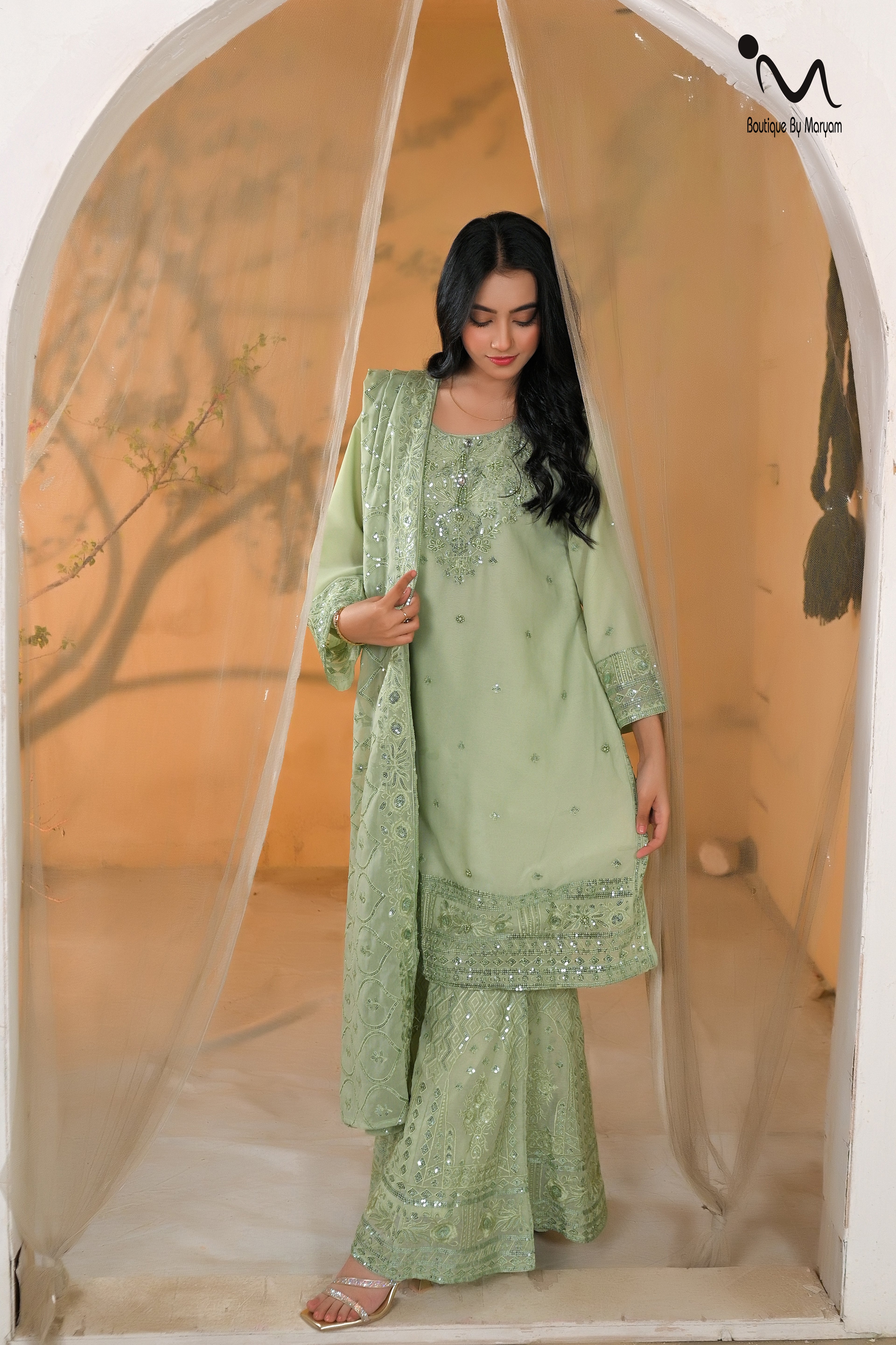 BF-020 3PC 3D Gharara Suit | Latest Wedding & Festive Designer Wear