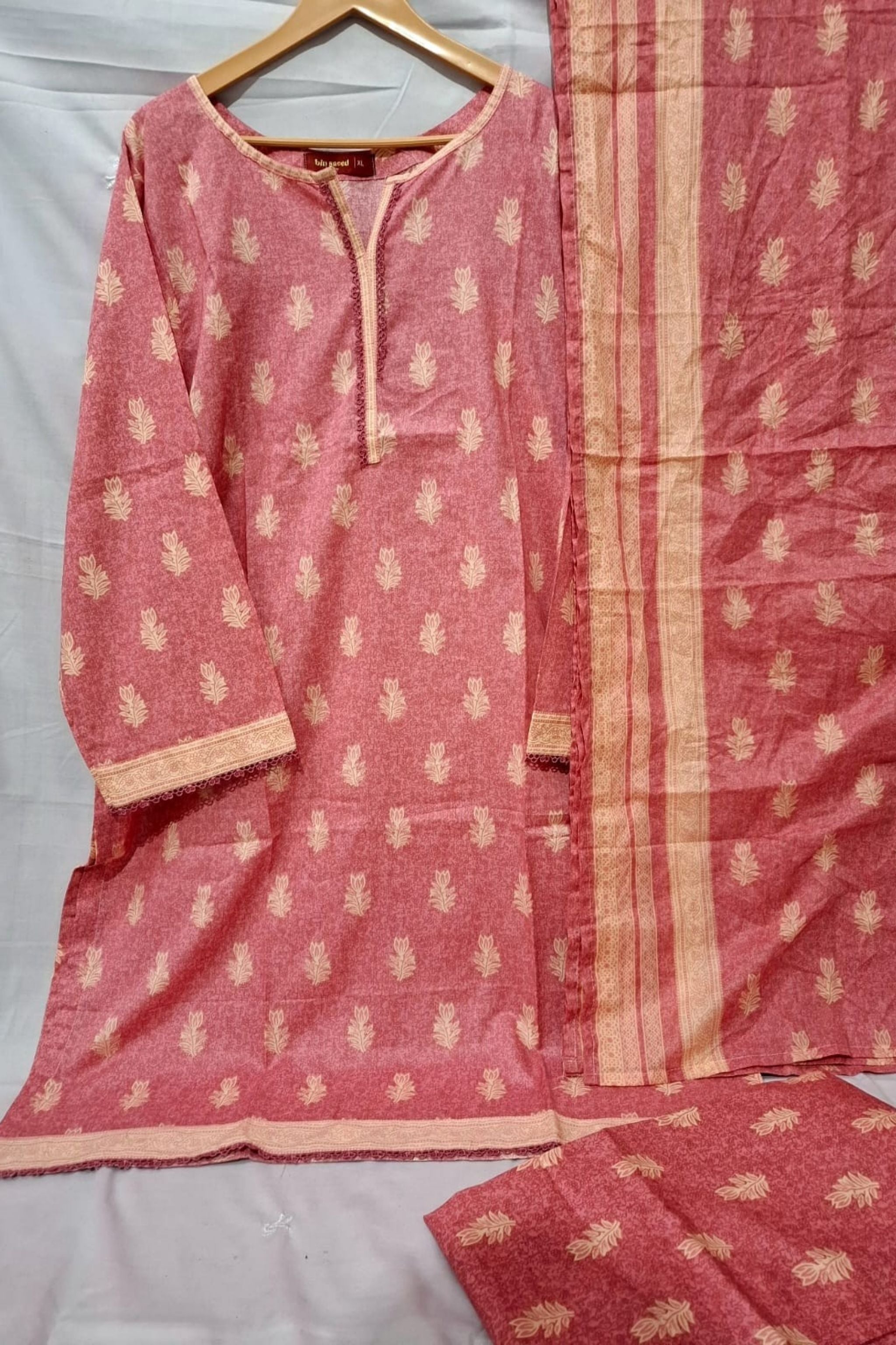 PTL-43 Bin Saeed Original Lawn 3-Piece Suit - Size XL