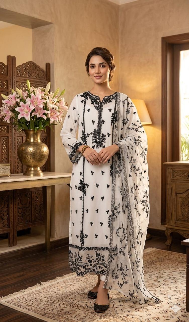 BM-PW-003 | Party Wear 03 Embroidered 3PC Suit
