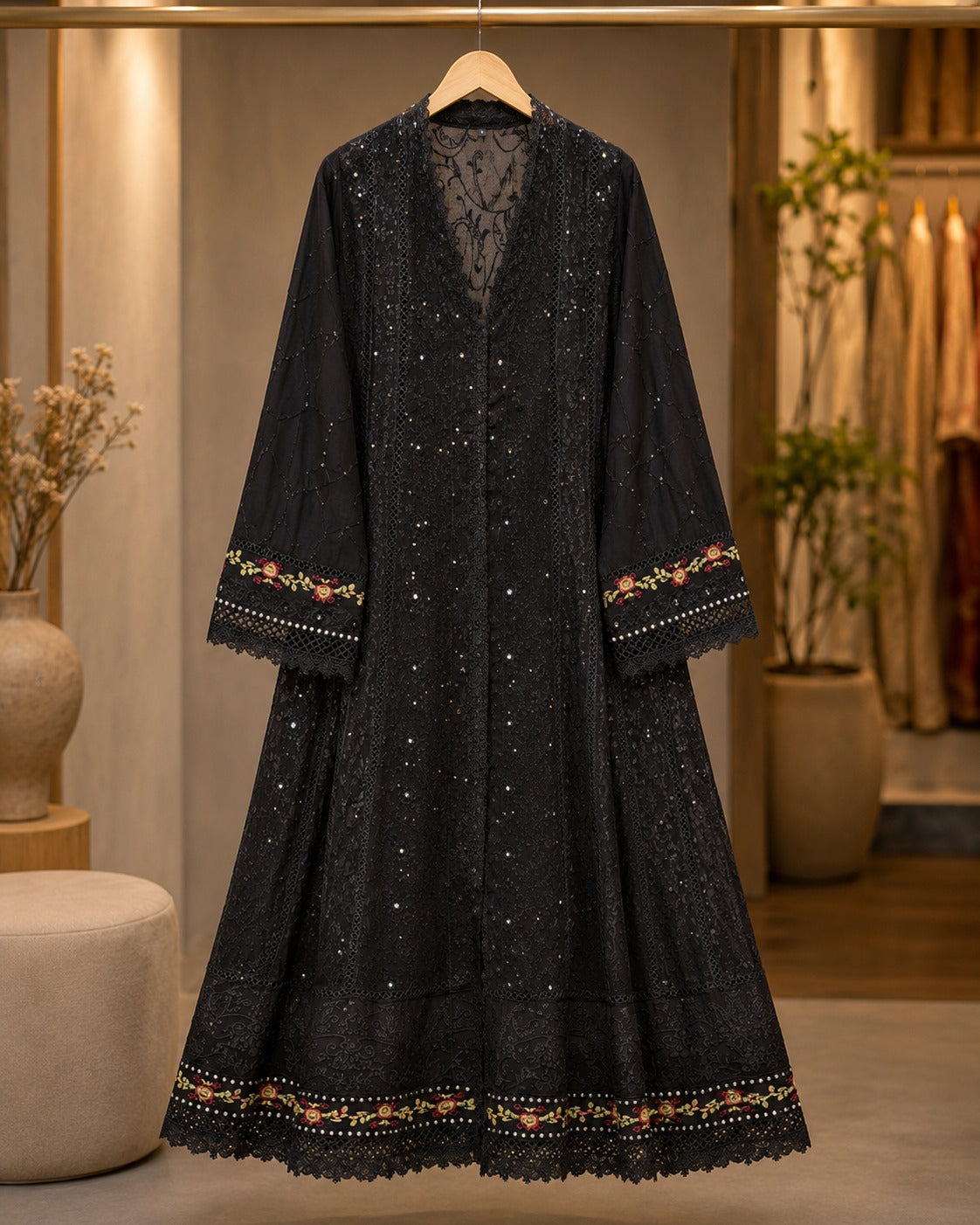 MXI-001 Embroidered Maxi 3PC