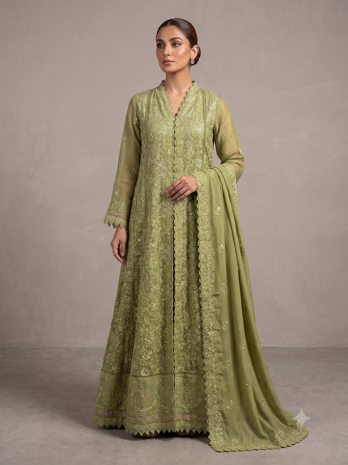 MXI-001 Embroidered Maxi 3PC