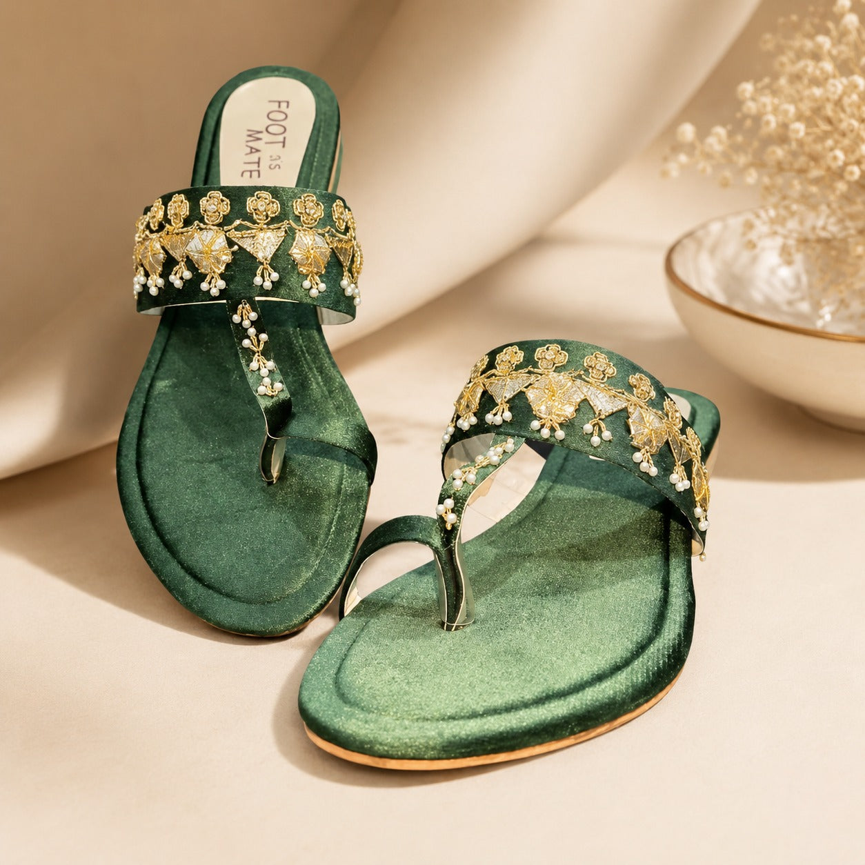 SDL-002 - Pearl Fringe Stripe Sandals for Women
