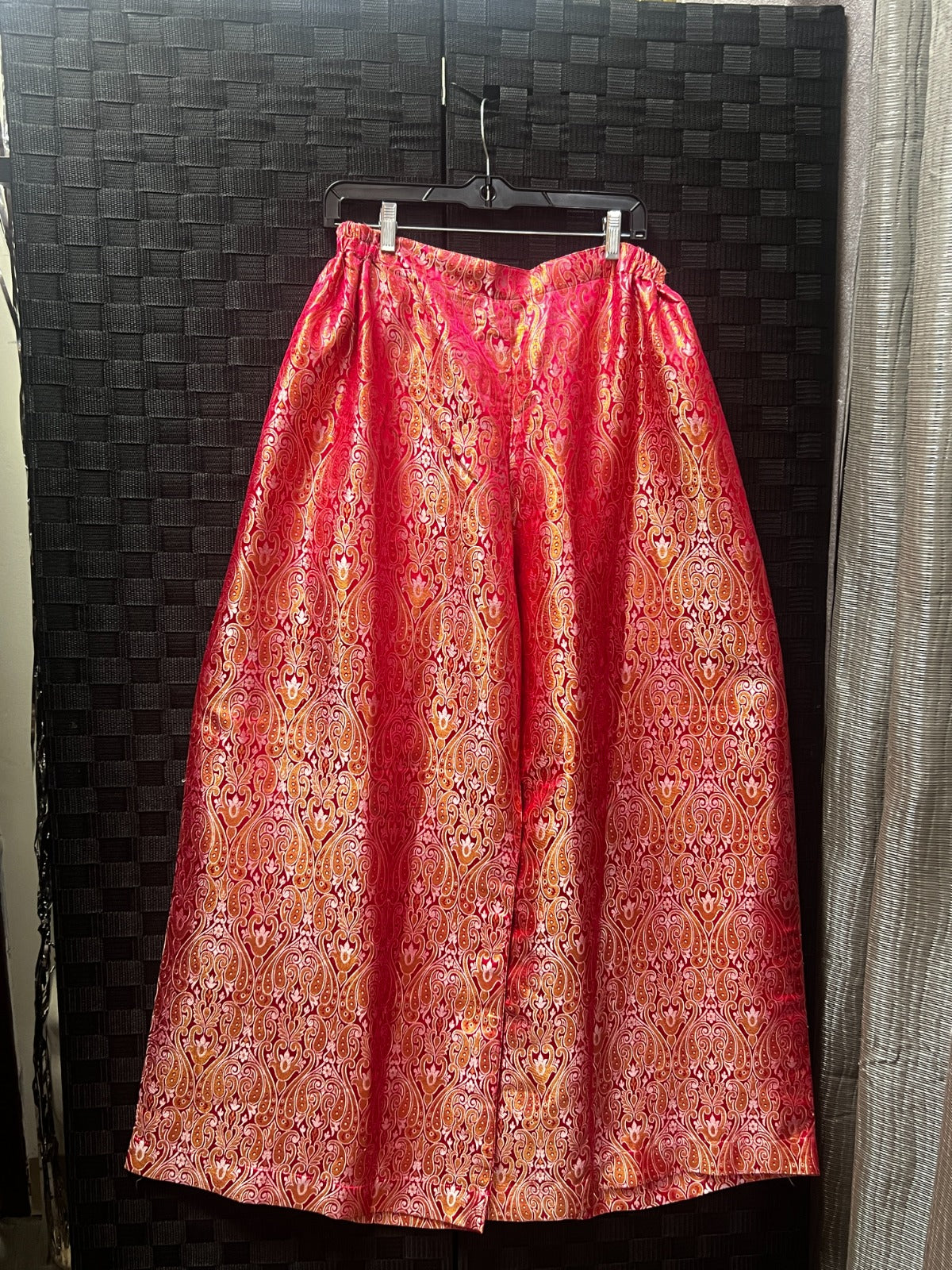 BM-TR-004 Blush Pink Gold Buti Banarasi Jacquard Palazzo Trousers -