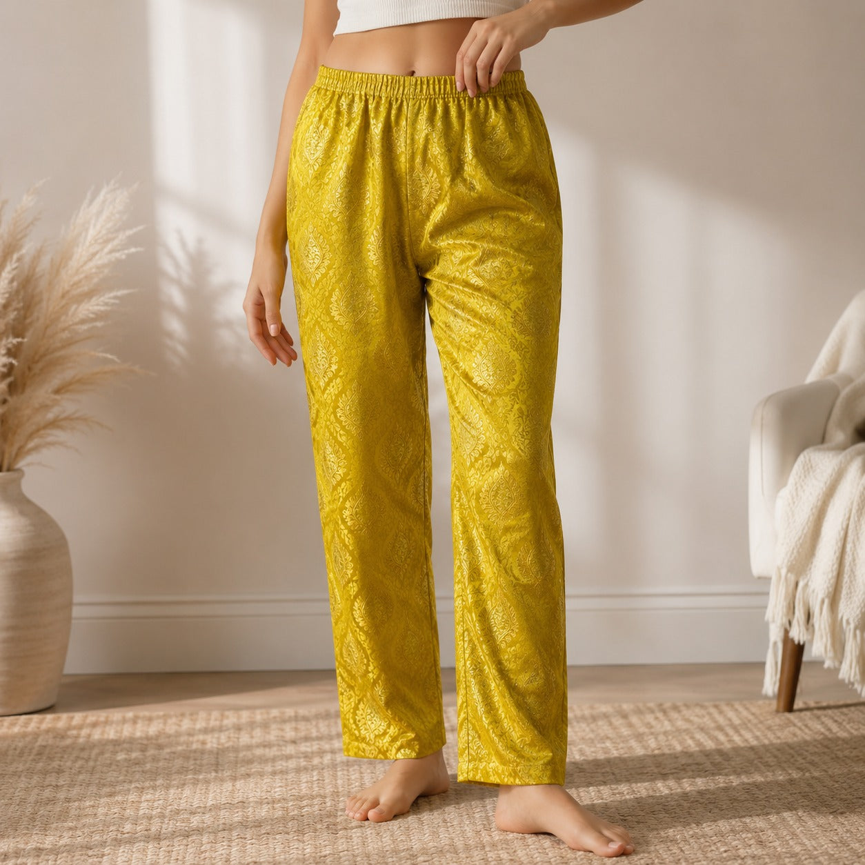 DR-37 - Sarsoni - Straight Leg Banarasi Jacquard Trousers