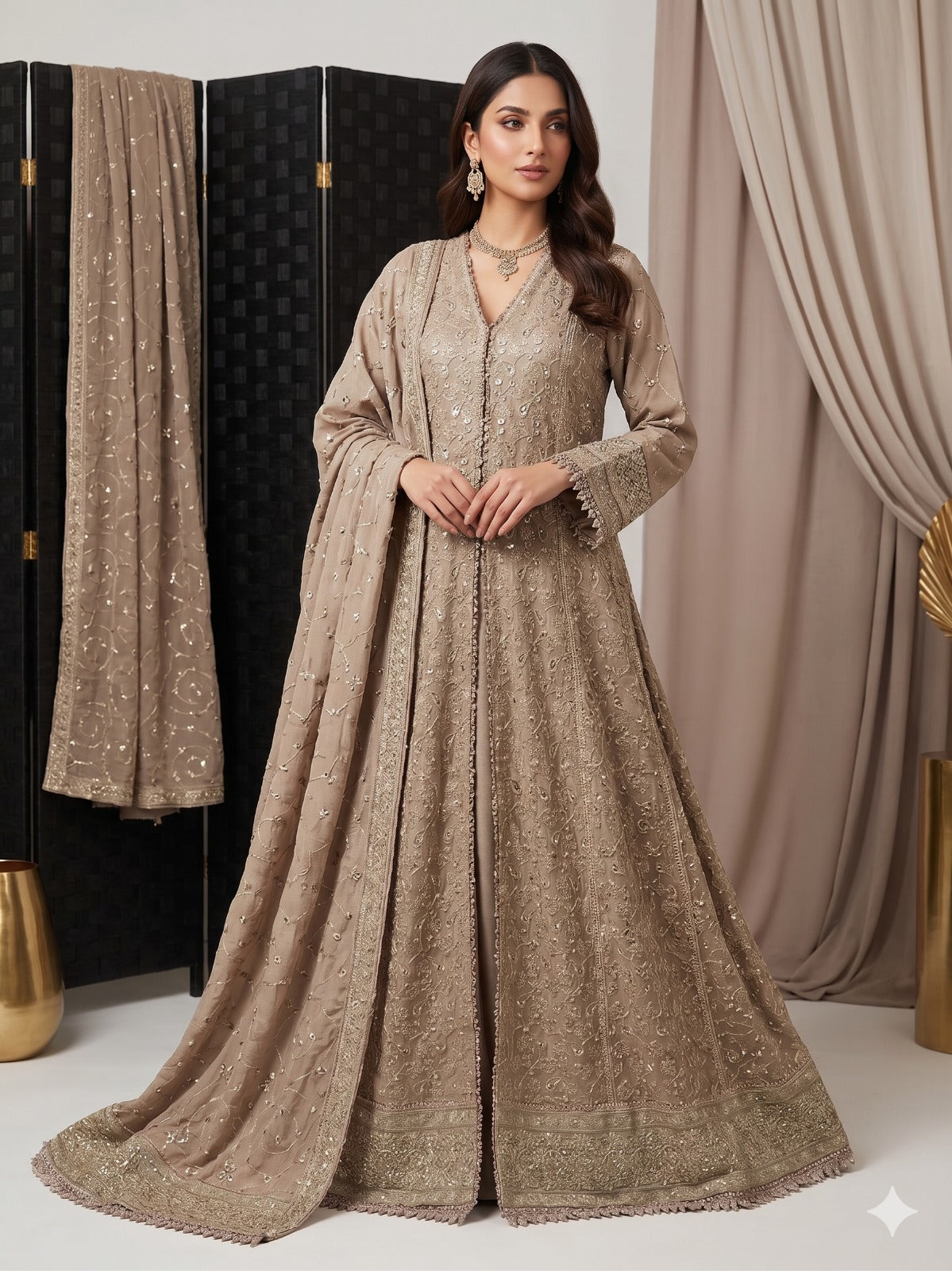 MXI-001 Embroidered Maxi 3PC