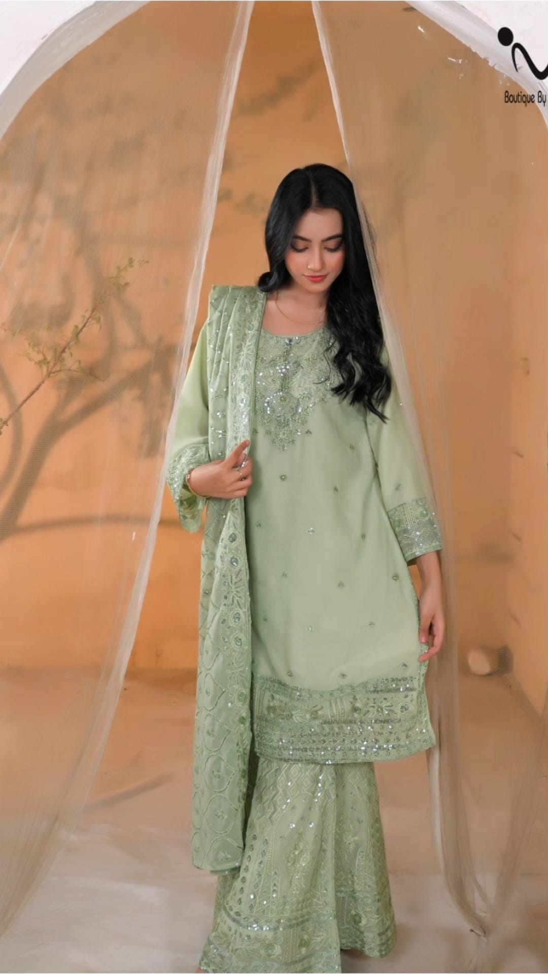 BF-020 3PC 3D Gharara Suit | Latest Wedding & Festive Designer Wear