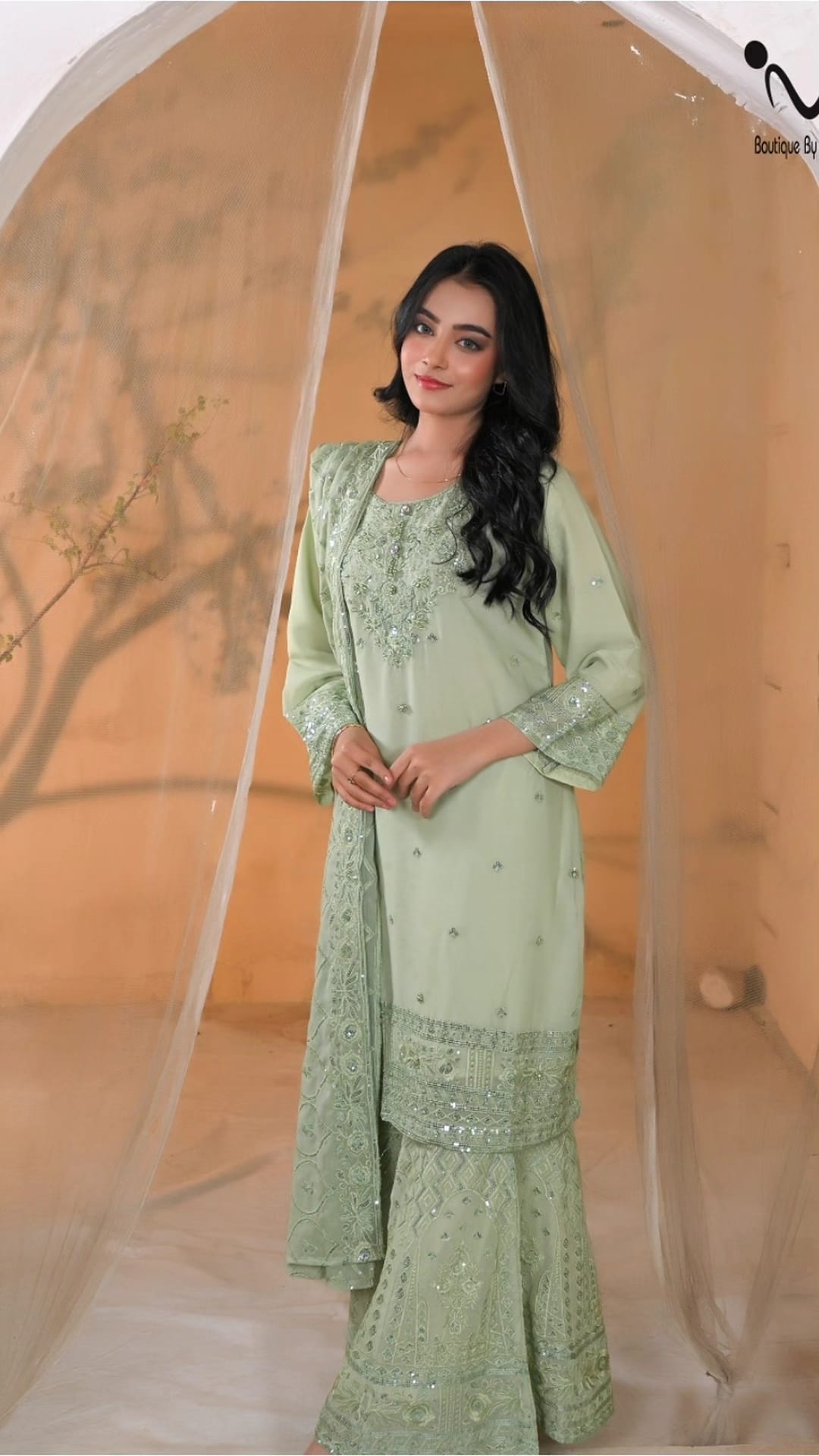 BF-020 3PC 3D Gharara Suit | Latest Wedding & Festive Designer Wear