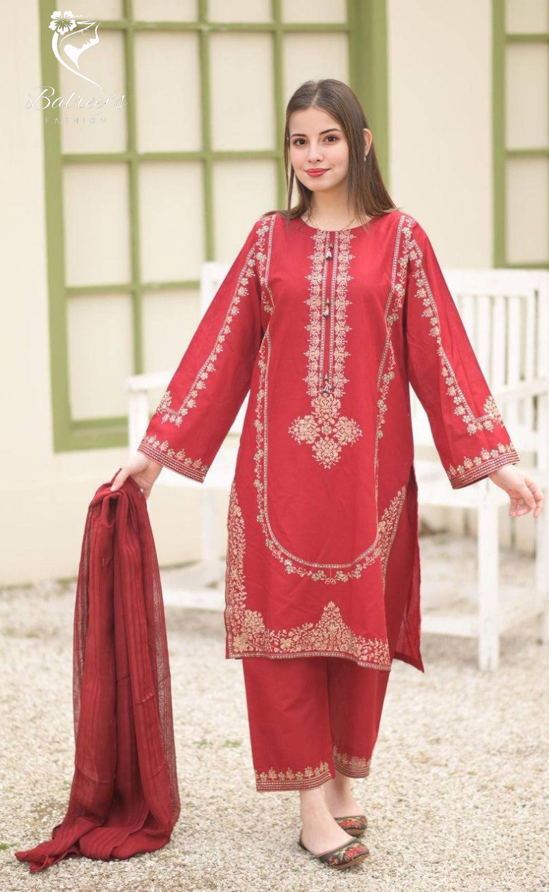 Afsa Maroon - BalreejFashion image 3